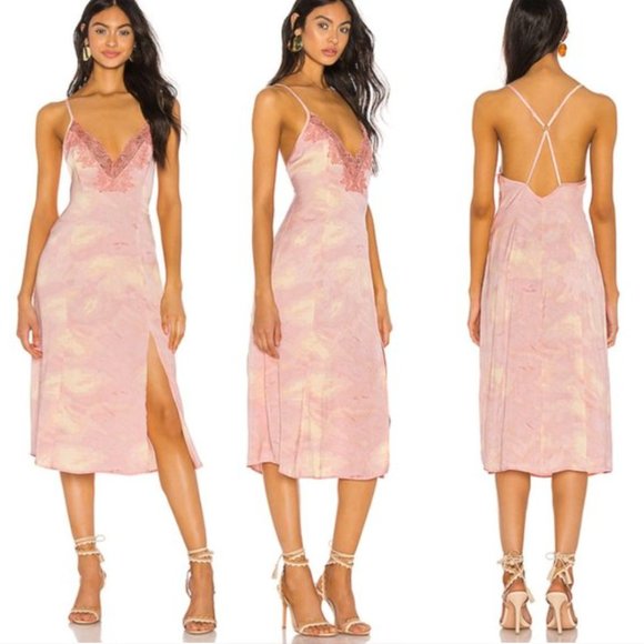 Free People Dresses & Skirts - Free People Chasing Shadow Tie Dye Slip Dress Midi